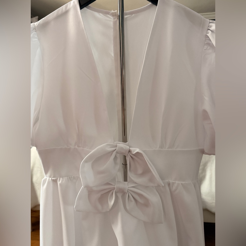 Chic White Puff Sleeve Mini Dress - Picture 3 of 5